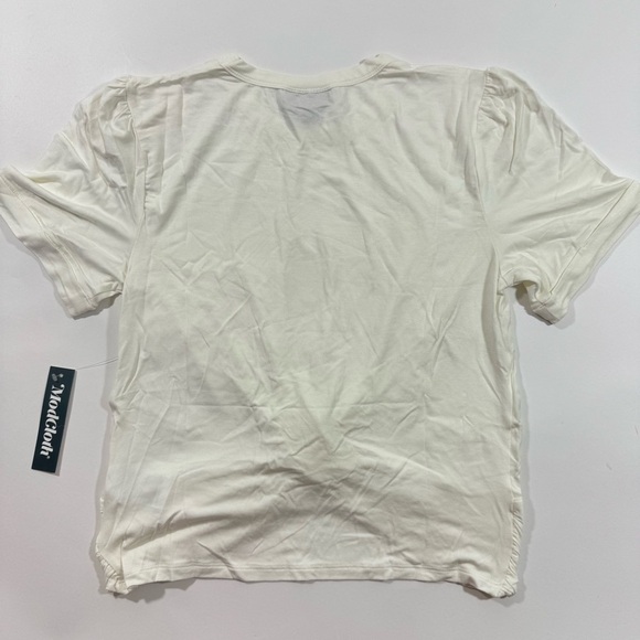 New ModCloth A Twist of Fun Knit Top Ivory Shirt - Picture 3 of 7